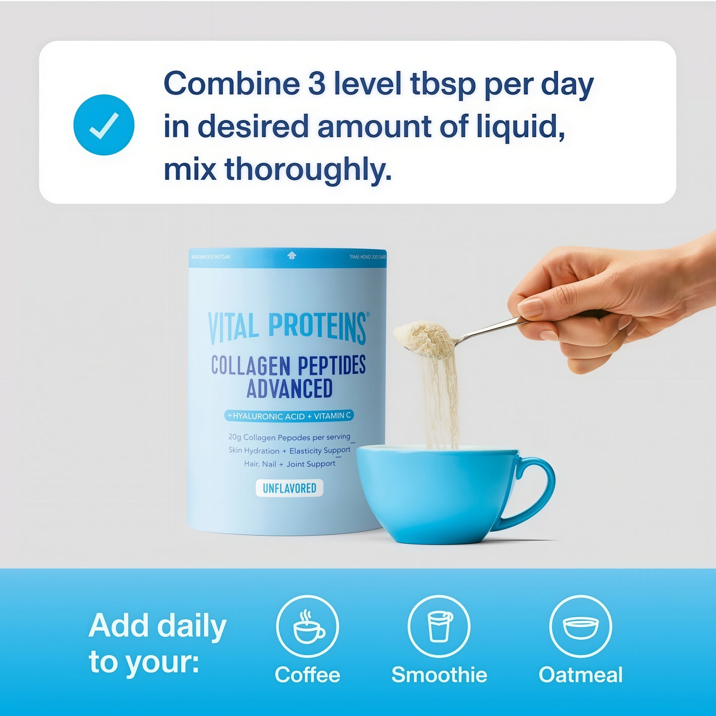 Vital Proteins Advanced Peptides Powder Collagen Unflavored 20oz